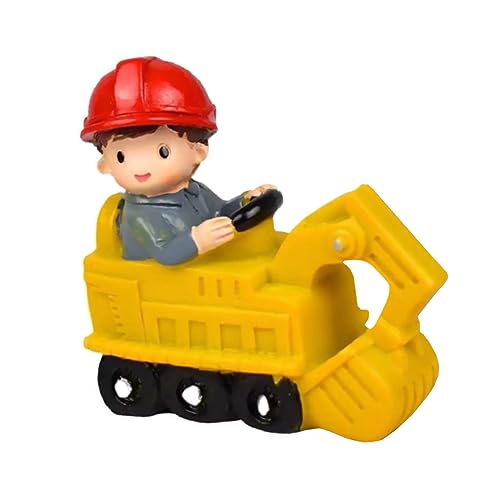 ERINGOGO Baufahrzeug Tortendeko Junge Resin Cake Embellishment Baustellenfahrzeug Modell für Kindergeburtstag Tischdekoration Jungen Mädchen von ERINGOGO