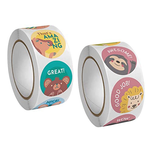 ERINGOGO Belohnungsaufkleber für Kinder Ermutigende Cartoon Aufkleber Klassenzimmer Sticker für Positive Motivation 2 Rollen mit 1000 Stück ERINGOGO Belohnungsaufkleber für Kinder Ermutigende Cartoon Aufkleber Klassenzimmer Sticker für Positive Motivation 2 Rollen mit 1000 Stück von ERINGOGO