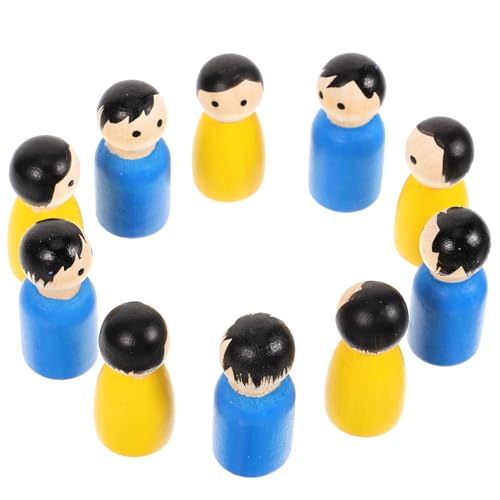 ERINGOGO DIY Holz-peg-Dolls Unlackierte Holzfiguren Für Bastelprojekte Junge Blau Mädchen Gelb Kinderhandwerk Und Kreative Gestaltung von ERINGOGO