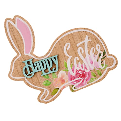 ERINGOGO Easter Bunny Holzschild Fröhliches - Für Tisch Niedliches Design Leichte Und Kompakte Tischdeko Für Oder Schlafzimmer Perfektes Für Und Familie von ERINGOGO