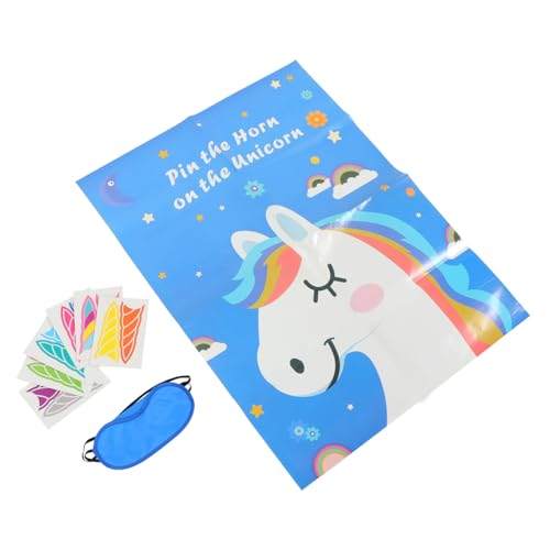 ERINGOGO Einhorn Partyspiel für Geburtstag Kreatives Sticker Spiel mit Weicher Augenbinde Fördert Hand Auge Koordination und Konzentration für Mädchenpartys und Klassenzimmer ERINGOGO Einhorn Partyspiel für Geburtstag Kreatives Sticker Spiel mit Weicher Augenbinde Fördert Hand Auge Koordination und Konzentration für Mädchenpartys und Klassenzimmer von ERINGOGO