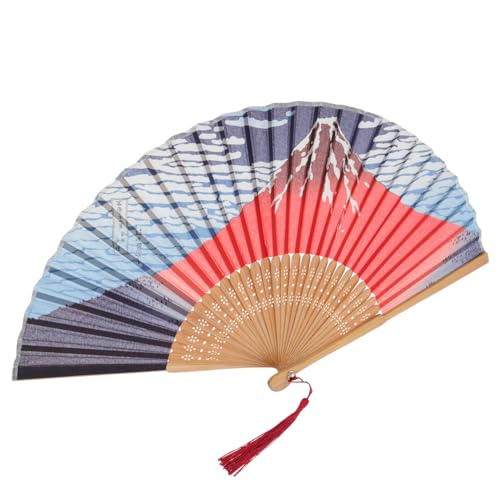 ERINGOGO Faltbarer Handfächer aus Seide und Japanischer Fächer mit Mount Muster für Cosplay Dekoration und Langlebig und Tragbar von ERINGOGO