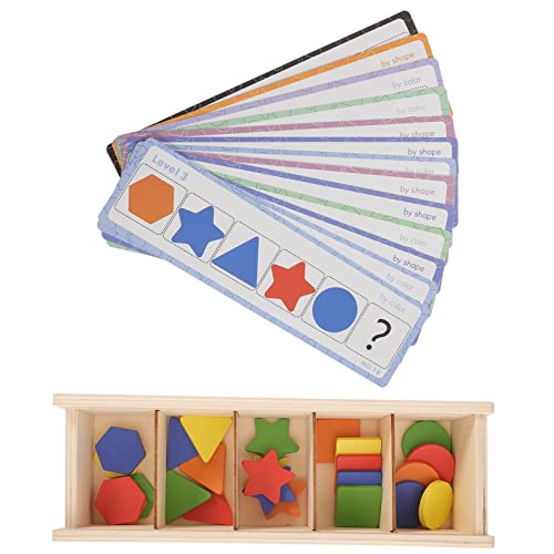 ERINGOGO Farben und Formen Sortierbox aus Holz Motorisches Lernspielzeug für Kleinkinder Jahre Fördert Farberkennung Hand Auge Koordination und Kreativität Sicheres und Langlebiges von ERINGOGO