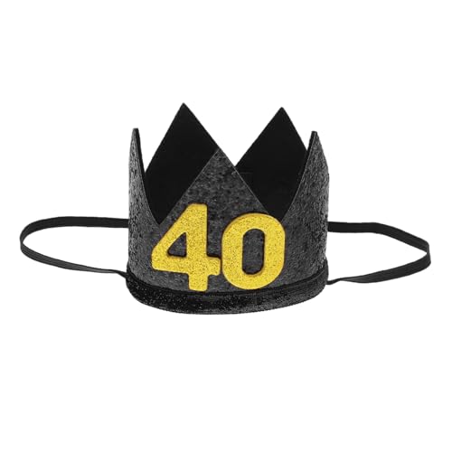 ERINGOGO Geburtstagskrone Partyhut Erwachsene Schwarz Gold Krone Design Jahre Jubiläum Fotorequisite Leicht Tragbar Formbeständig ERINGOGO Geburtstagskrone Partyhut Erwachsene Schwarz Gold Krone Design Jahre Jubiläum Fotorequisite Leicht Tragbar Formbeständig von ERINGOGO