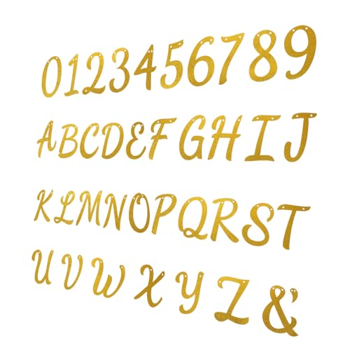 ERINGOGO Gold Glitter Alphabet Banner mit Großen Geburtstagszahlen Wiederverwendbare Leichte Funkelnde Buchstaben Zahlen für Goldene Geburtstags Hochzeitsfeierdekorationen von ERINGOGO