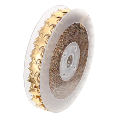 ERINGOGO Goldenes Prägtes Band mit Fünfzackigem Stern Motiv für Weihnachtsdeko Geschenkverpackung und DIY Accessoires Langlebiges Geschenkband für Party und Baumdekoration ERINGOGO Goldenes Prägtes Band mit Fünfzackigem Stern Motiv für Weihnachtsdeko Geschenkverpackung und DIY Accessoires Langlebiges Geschenkband für Party und Baumdekoration von ERINGOGO