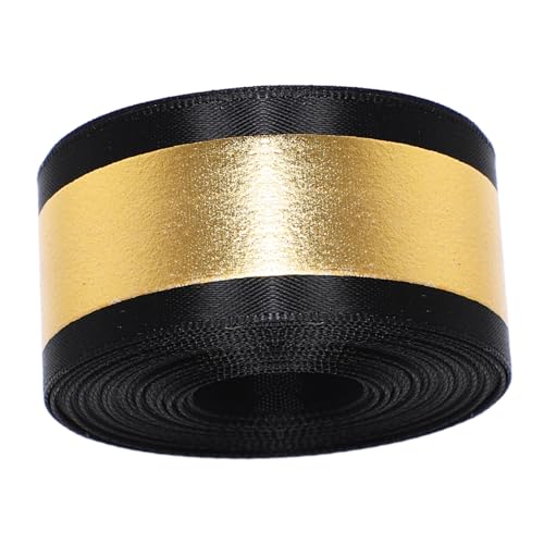 ERINGOGO Graduationsband Schwarz Gold Dekoratives Polyesterband für Abschiedsfeiern Vielseitig Einsetzbares Geschenkband für Festliche Anlässe von ERINGOGO