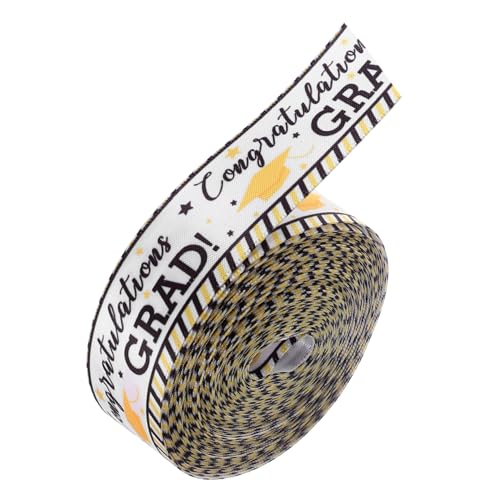 ERINGOGO Graduierungsband Polyester Breit Geschenkband mit Goldfolienprägung Reißfestes DIY Schleifenband für Partydekoration Geschenkverpackung Bastelprojekte ERINGOGO Graduierungsband Polyester Breit Geschenkband mit Goldfolienprägung Reißfestes DIY Schleifenband für Partydekoration Geschenkverpackung Bastelprojekte von ERINGOGO