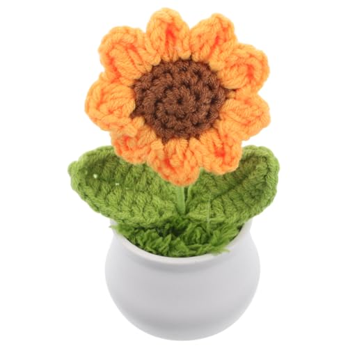 ERINGOGO Handgemachte Häkelblume Topf Kunstblume Sonnenblume Dekorative Pflanzen Für Schreibtisch Büro Und Zuhause Pflegeleicht Und Lebendig Klein ERINGOGO Handgemachte Häkelblume Topf Kunstblume Sonnenblume Dekorative Pflanzen Für Schreibtisch Büro Und Zuhause Pflegeleicht Und Lebendig Klein von ERINGOGO