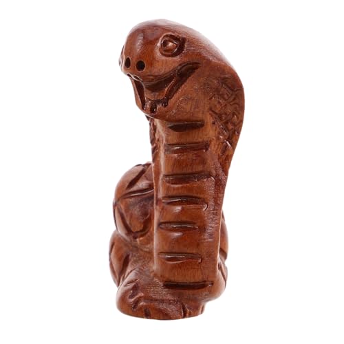 ERINGOGO Handgeschnitzte Holzschlangenfigur Jahresschlangendekor Feng Shui Chinesisches Neujahrsornament von ERINGOGO
