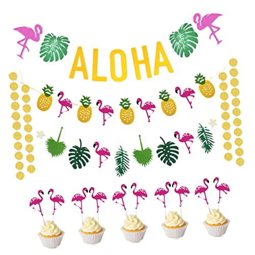ERINGOGO Hawaiianisches Party-dekorationsset Mit -banner Tropischen Girlanden Und Toppers Für Sommerfeste Gartenfeiern Und Strandpartys Für Fröhliche Anlässe ERINGOGO Hawaiianisches Party-dekorationsset Mit -banner Tropischen Girlanden Und Toppers Für Sommerfeste Gartenfeiern Und Strandpartys Für Fröhliche Anlässe von ERINGOGO