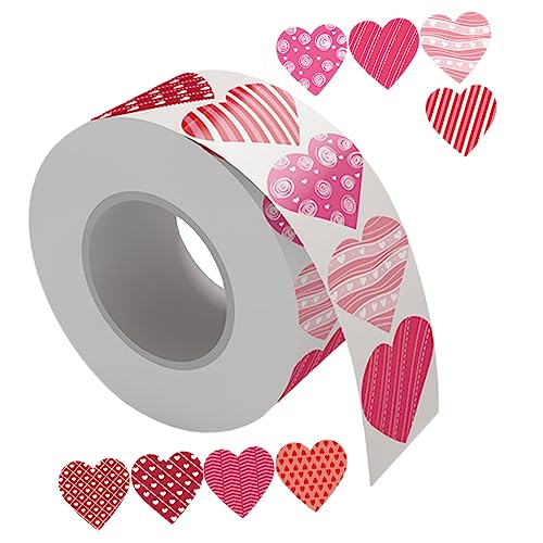 ERINGOGO Herzförmige Sticker Pack 1 Rolle Valentinstag Etiketten Dekorative Herz Aufkleber Versiegelung Aufkleber von ERINGOGO