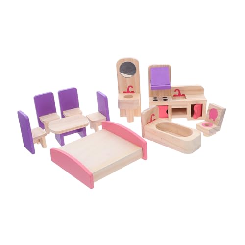 ERINGOGO Holz Puppenhaus Möbelset DIY Miniatur Kinderzimmer Betten Kommode für Kreatives Rollenspiel und Eltern Junge Mädchen Interaktion Geeignet ERINGOGO Holz Puppenhaus Möbelset DIY Miniatur Kinderzimmer Betten Kommode für Kreatives Rollenspiel und Eltern Junge Mädchen Interaktion Geeignet von ERINGOGO