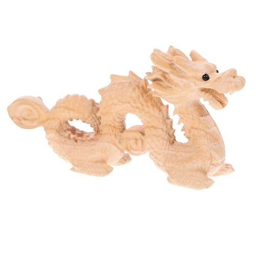 ERINGOGO Holzfigur Chinesischer Drache Unbemalt Handgeschnitzte Dekoration Traditionelle Feng Shui Drachenstatue für Wohnzimmer Büro Restaurant Elegantes Zodiak Ornament ERINGOGO Holzfigur Chinesischer Drache Unbemalt Handgeschnitzte Dekoration Traditionelle Feng Shui Drachenstatue für Wohnzimmer Büro Restaurant Elegantes Zodiak Ornament von ERINGOGO