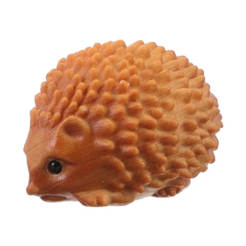 ERINGOGO Holzschnitzskulptur Igel Tierholzschnitzerei Für Heimdekor Hölzerne Tierskulptur Holzornamente Für Zuhause Niedliche Tierornamente von ERINGOGO