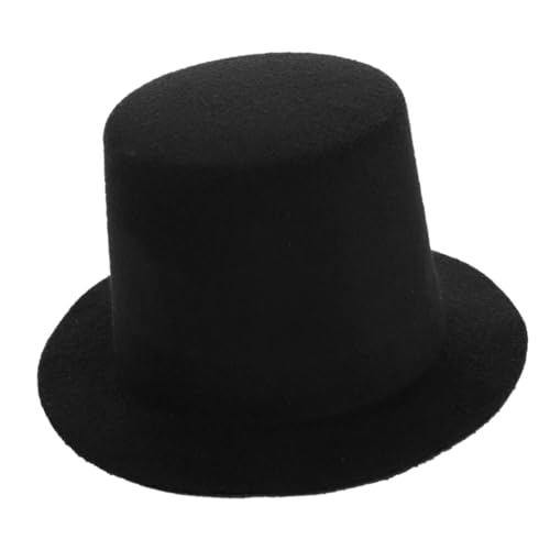ERINGOGO Kleiner Hut Puppenkleidung Puppenaccessoire Puppenhut Bastelprojekt Puppenhut basteln Puppenhut Handarbeit Zubehör Mini Party Bastelmützen Schneemannmütze selber Machen Stoff Black von ERINGOGO