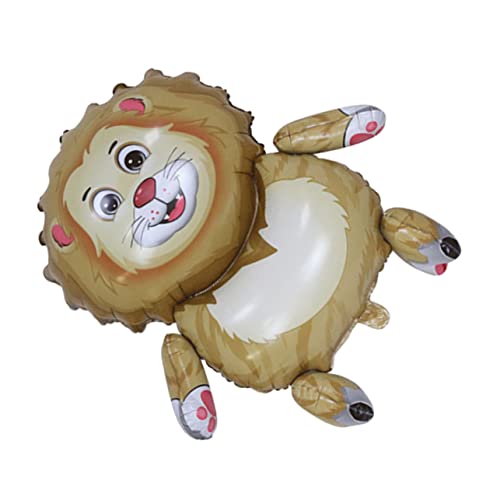 ERINGOGO Löwenballon aufblasbare Tiere farbig Mylar Pastell Jumbo für tierluftballone tier luftballons dekorative Tierballons Luftballons zum Kindergeburtstag Aluminiumfolie Light Brown von ERINGOGO