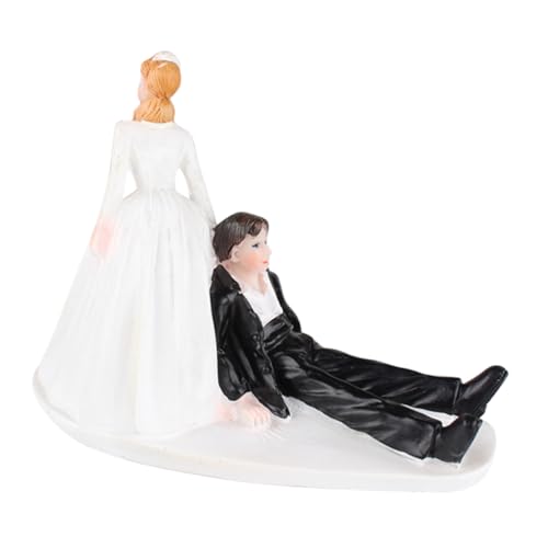 ERINGOGO Lustiger Brautpaar Tortenaufsatz Resistente Resin Figur Hochzeitstorte Deko Groom Symbol Für Wohnzimmer Hochzeit Zimmer Kuchenverzierung von ERINGOGO