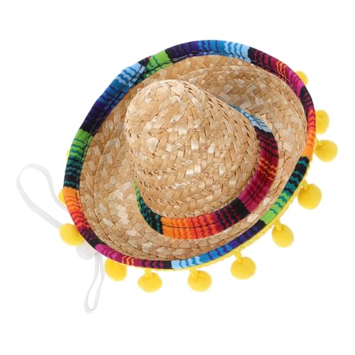 ERINGOGO Mini Mexikanischer Sombrero Hut für Haustiere und Frauen Handgefertigt Leicht und Bequem für Fiesta Party und Karneval für Hunde und Katzen Traditionelles Mexikanisches Design von ERINGOGO