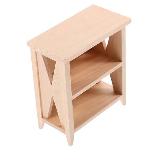 ERINGOGO Möbelstück für Puppenhaus Handgefertigter Holzschrank Mini Bücherregal Dekoratives Zubehör für Puppenhaus Unbehandeltes Holz für DIY Projekte und Raumgestaltung von ERINGOGO