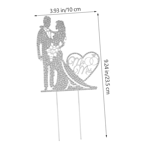 ERINGOGO Mr Mrs Hochzeit Tortenstecker Silber Cake Topper Dekoration Hochzeitstorte Party Favor Hochzeitsfeier Kuchenaufsatz Elegante Tortendeko für Verlobung und von ERINGOGO