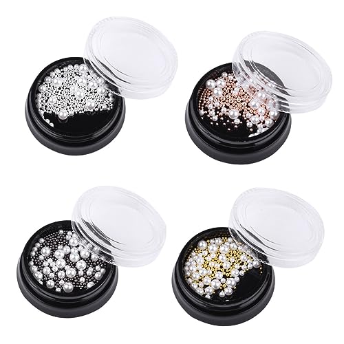 ERINGOGO Nagelkunst Perlen Maniküre DIY Zubehör Imitierte Weiße Perlen und Metallkugeln Nageldekorationen für Frauen Mädchen ERINGOGO Nagelkunst Perlen Maniküre DIY Zubehör Imitierte Weiße Perlen und Metallkugeln Nageldekorationen für Frauen Mädchen von ERINGOGO
