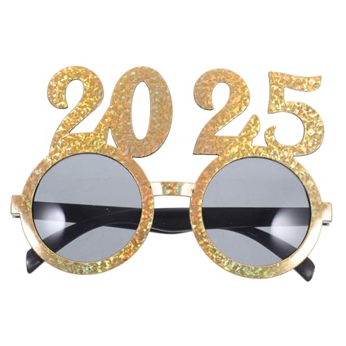 ERINGOGO Neujahrsbrille Goldene Partybrille mit Zahlenmotiv Lustige Festivalbrille Leicht und Bequem für Silvester Geburtstagsfeier und Familienfeste ERINGOGO Neujahrsbrille Goldene Partybrille mit Zahlenmotiv Lustige Festivalbrille Leicht und Bequem für Silvester Geburtstagsfeier und Familienfeste von ERINGOGO