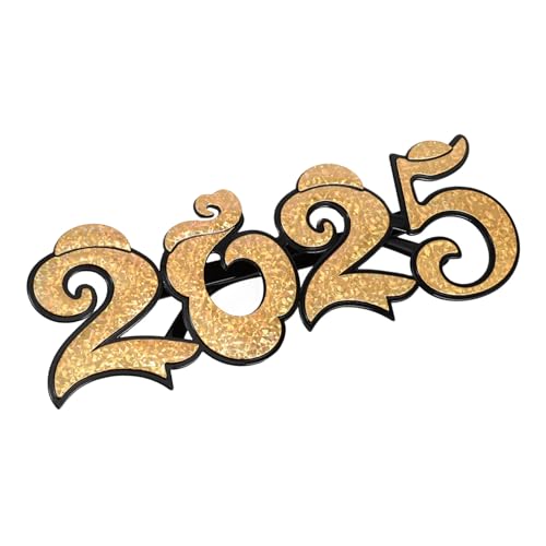 ERINGOGO Neujahrsbrille Partybrille aus Robustem Pc Material Spaßige Foto Requisite für Silvester Feier und Jahreswechsel Dekoration Unisex Accessoire von ERINGOGO