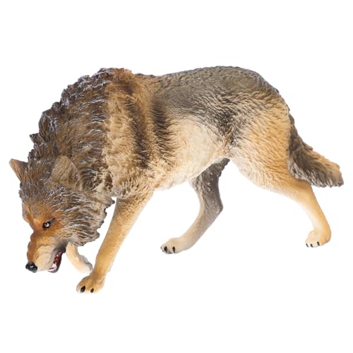 ERINGOGO Nordamerikanisches Braunes Wolfsmodell Tiere Plüsch Klein Figur Für Nutztiere Rennmaus Geschichte Menschen Scheune Wild Wolf Dekoration Light Brown von ERINGOGO