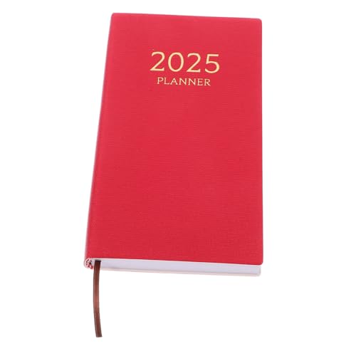 ERINGOGO Notizbuch planen tägliches notizbuch Monatsplaner 2025 Planertagebuch 2025 Zeitplan-Notizbuch wöchentliche Notizblöcke Planer-Tracker Jährlicher Agenda -Planer Papier rot von ERINGOGO