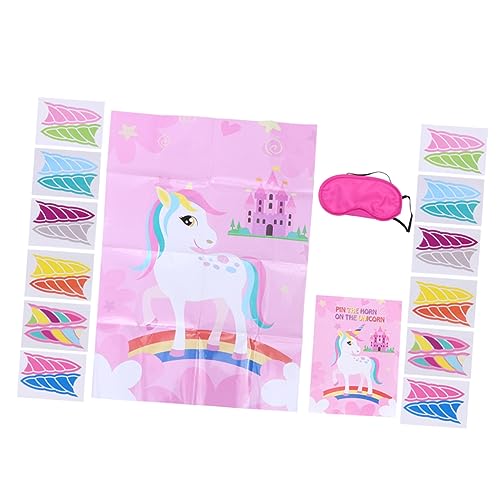 ERINGOGO Party Spielposter Und Aufkleber Mädchen Große Wanddeko Bunte Einhorn-Sticker Augenmaske Für Geburtstagsfeiern Und Schulveranstaltungen von ERINGOGO