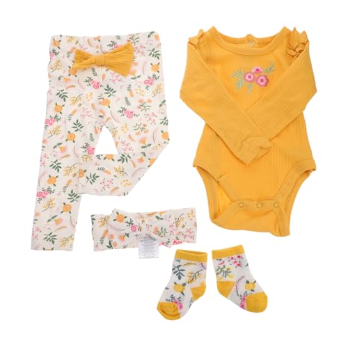 ERINGOGO Reborn Doll Clothes Set Baumwolle Langarm mit Schleife für Neugeborene Puppen Inklusive Socken und Stirnband Weiche Hautfreundliche Kleidung für Spiel und Fotoshootings von ERINGOGO