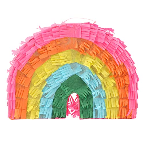 ERINGOGO Regenbogen-Piñata kleine Regenbogenpinata Alles Gute zum Geburtstag Dekorationen Lieferungen mit Party Geburtstagsfeierdekorationen Kindergeburtstag Pinata Kinderdekor Papier Bunt von ERINGOGO