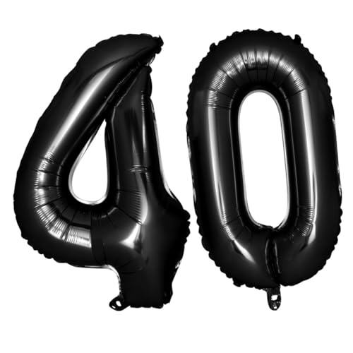 ERINGOGO Schwarze Zahlenballons mit Selbstversiegelnde Folienballons Wiederverwendbar für Geburtstags Jubiläumsfeiern zur Stilvollen Partydekoration ERINGOGO Schwarze Zahlenballons mit Selbstversiegelnde Folienballons Wiederverwendbar für Geburtstags Jubiläumsfeiern zur Stilvollen Partydekoration von ERINGOGO