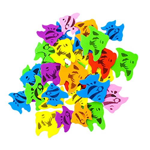 ERINGOGO Selbstklebende Fischform Aufkleber Pack Eva Sticker für Bastelmaterial für DIY Farben und Formenlernen für Scrapbooking und Klassendekoration von ERINGOGO