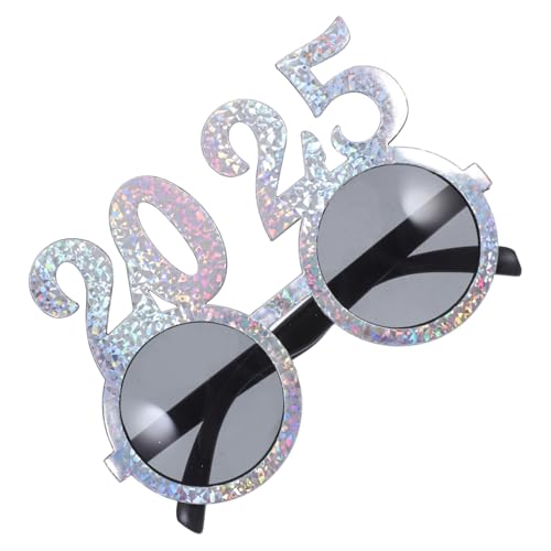 ERINGOGO Silberne Year Party Brille aus Robustem Auffällige Lustige Zahlen Design Eyewear für Silvester Abschlussfeier und Festliche Anlässe Unisex Party Requisiten Zubehör von ERINGOGO