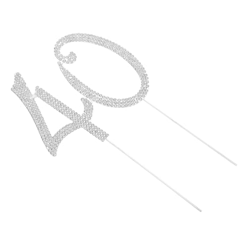 ERINGOGO Silberner Glitzer Cake Topper mit Funkelnden Strasssteinen Einfache Cake Insert Dekoration für Geburtstag Hochzeit Jubiläum und Partyfeiern Jahre Jubiläums-kuchenschmuck von ERINGOGO