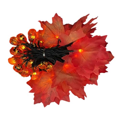 ERINGOGO Solarbetriebene LED Ahornblatt und Kürbis Lichterkette mit Wasserdichten Leuchten Halloween Deko für Garten und Terrasse Wetterfeste Outdoor Hängelampe mit Modi Stimmungsvolle ERINGOGO Solarbetriebene LED Ahornblatt und Kürbis Lichterkette mit Wasserdichten Leuchten Halloween Deko für Garten und Terrasse Wetterfeste Outdoor Hängelampe mit Modi Stimmungsvolle von ERINGOGO