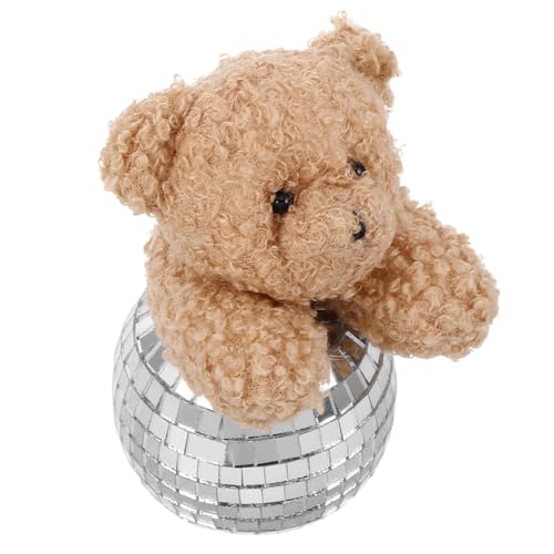 ERINGOGO Spiegelnde Disco Bär Figurine aus Glas Leichtes Party Ornament mit reflektierendem Glanz Stylische Tischdeko für Wohnzimmer Nachtisch und Essbereich Vielseitige Handwerkskunst von ERINGOGO