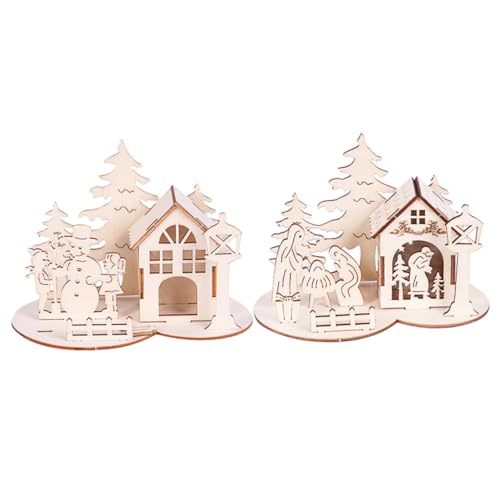 ERINGOGO Teiliges Weihnachts DIY Holzornament Schneemann Familie Bemalbare Holzfiguren zum Basteln Kinderfreundliche Weihnachtsdeko Einzigartiges für Familien Einfache Montage von ERINGOGO