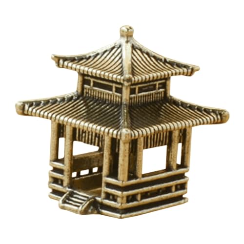 ERINGOGO Traditionelle Chinesische Pavillon-skulptur Messing Detailliertes Vintage- Für Schreibtischdekoration Handgefertigtes Ornament Für Zuhause Oder Büro von ERINGOGO