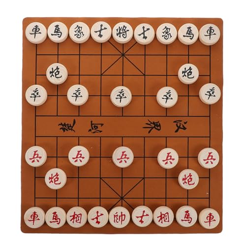 ERINGOGO Tragbares Schachbrett Großes Set Chinesische Holzfiguren Pädagogisches Spielzeug Reisefreundlich Für Jungen Und Mädchen ERINGOGO Tragbares Schachbrett Großes Set Chinesische Holzfiguren Pädagogisches Spielzeug Reisefreundlich Für Jungen Und Mädchen von ERINGOGO