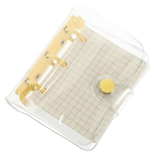 ERINGOGO Transparenter Mini Notizblock mit Ring Design Notizbuch für Ideen Scrapbooking und Notizen für Schule und Gelbe Klammer Transparent von ERINGOGO