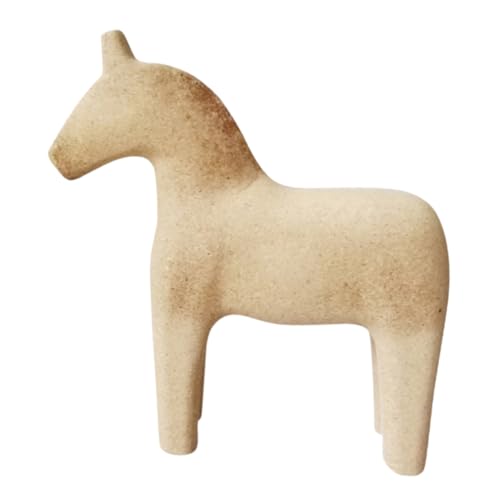 ERINGOGO Unvollendetes Holzpferd DIY Ornament Kinderspielzeug Natürliche Holzfigur Kleine Basteldekoration Für Desktop Und Kreatives Basteln von ERINGOGO