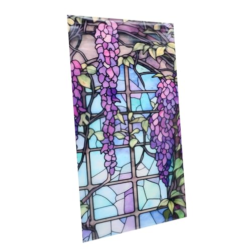 ERINGOGO Vintage Statische Sichtschutzfolie für Fenster und Duschtür Selbsthaftende nicht Klebende Milchglasfolie mit Frostoptik Abnehmbar Dekorativ für Bad und Büro von ERINGOGO