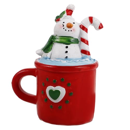 ERINGOGO Weihnachten Schneemann Ornamente groß für weihnachtliches tablettdekor LED Zahlen Schneemann-Dekoration aus Kunstharz Schneemann-Dekorationen Weihnachtshemmung Urlaub Kuchen Topper von ERINGOGO