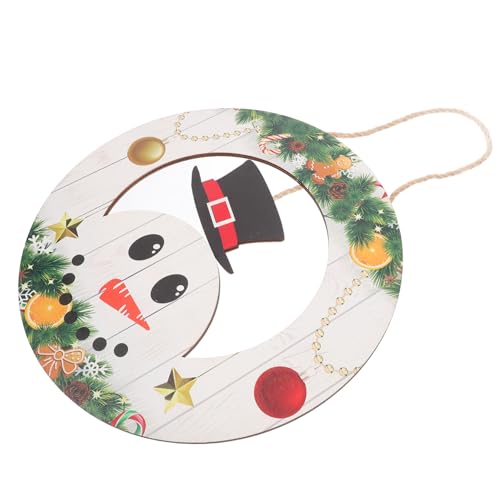 ERINGOGO Weihnachtlicher Schneemann Holz Hängeschild mit Hut Festliche Weihnachtsdekoration für Tür Wand und Strapazierfähiges Design mit Juteseil Einzigartiges Hängendes Ornament für von ERINGOGO