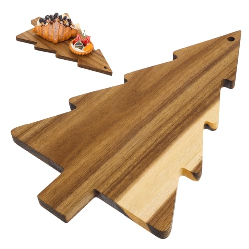 ERINGOGO Weihnachtsbaum Schneidebrett aus Holz Charcuterie Board Baumförmige Servierplatte für Käse Pizza Sushi Vielseitiges Küchenbrett für Zuhause Restaurant Party Festliche Dekoration von ERINGOGO