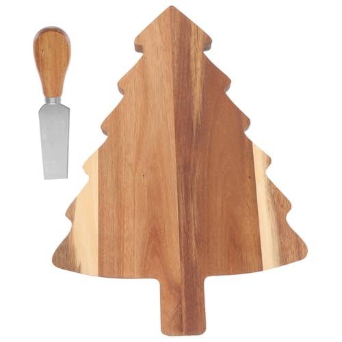 ERINGOGO Weihnachtsbaum Schneidebrett aus Natürlichem Kreatives Servierbrett für Restaurant und Küche Robustes Küchenbrett zum Schneiden Käse und Dessertbrett für Festliche Anlässe von ERINGOGO