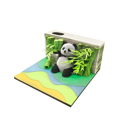 3D Kalender Abreißen 2024, Panda 3d Kalender Notizblock, 175 Blatt DIY Memo Pad Papier, Büro Schreibtisch Dekor, Weihnachtsgeschenke (Panda) von ERKIES